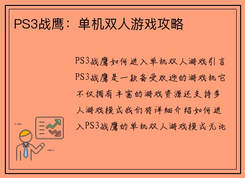 PS3战鹰：单机双人游戏攻略